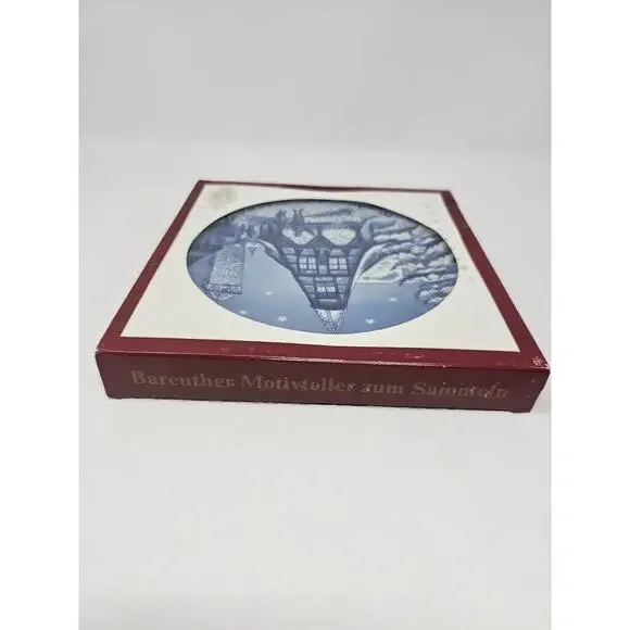 1990 BAREUTHER Christmas Plate The Old Forge In Rothenberg Vintage German Decor - Picture 6 of 9